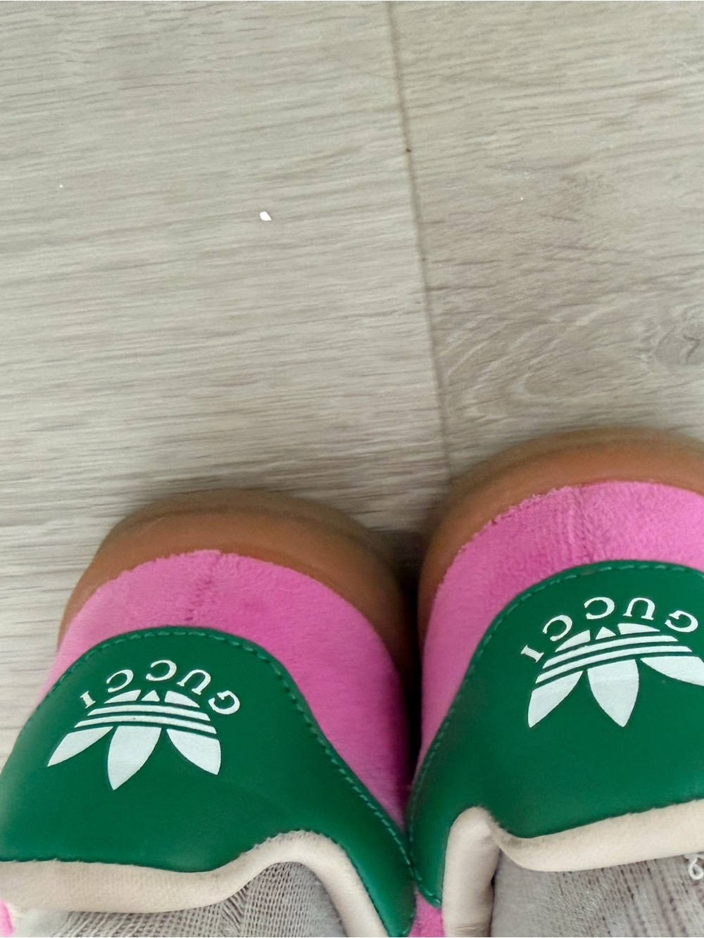 adidas Kids Pink and Green Slip-On Sneakers with Gum Sole